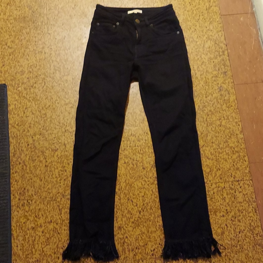 Maje Fringe Trim Denim jeans
